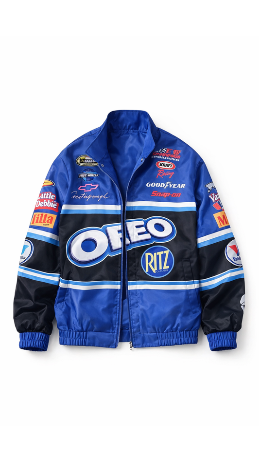 Chaqueta Velocity Racing – Estilo varsity urbano con cremallera | Kprichic