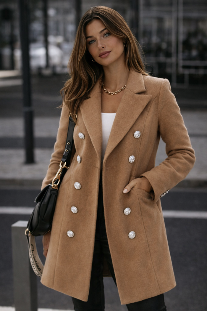 Abrigo de lana para mujer – Estilo coreano elegante | Kprichic