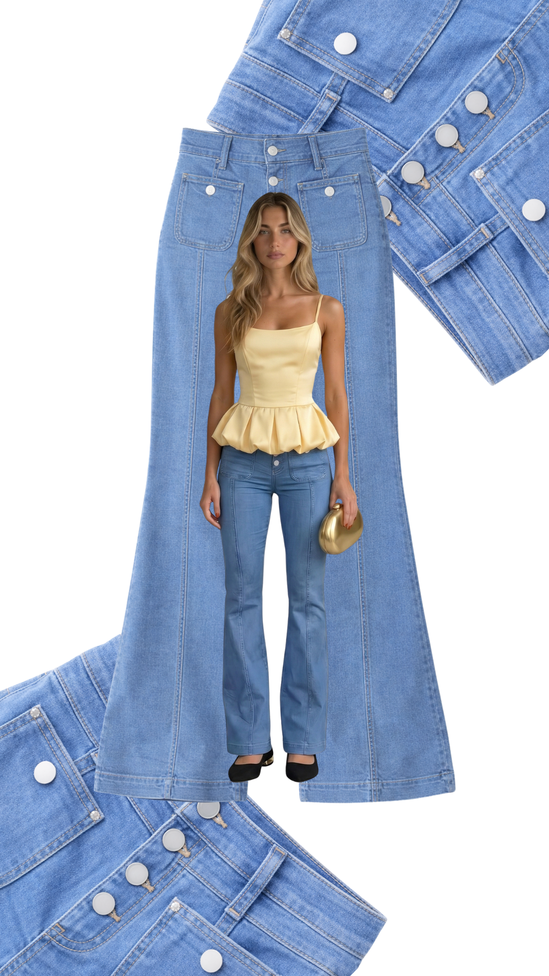 Jeans Dakota – Vaqueros acampanados de tiro alto | Kprichic