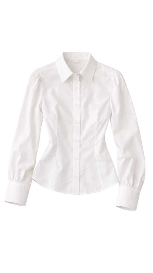 Blusa Seoul – Camisa blanca ajustada estilo coreano chic | Kprichic