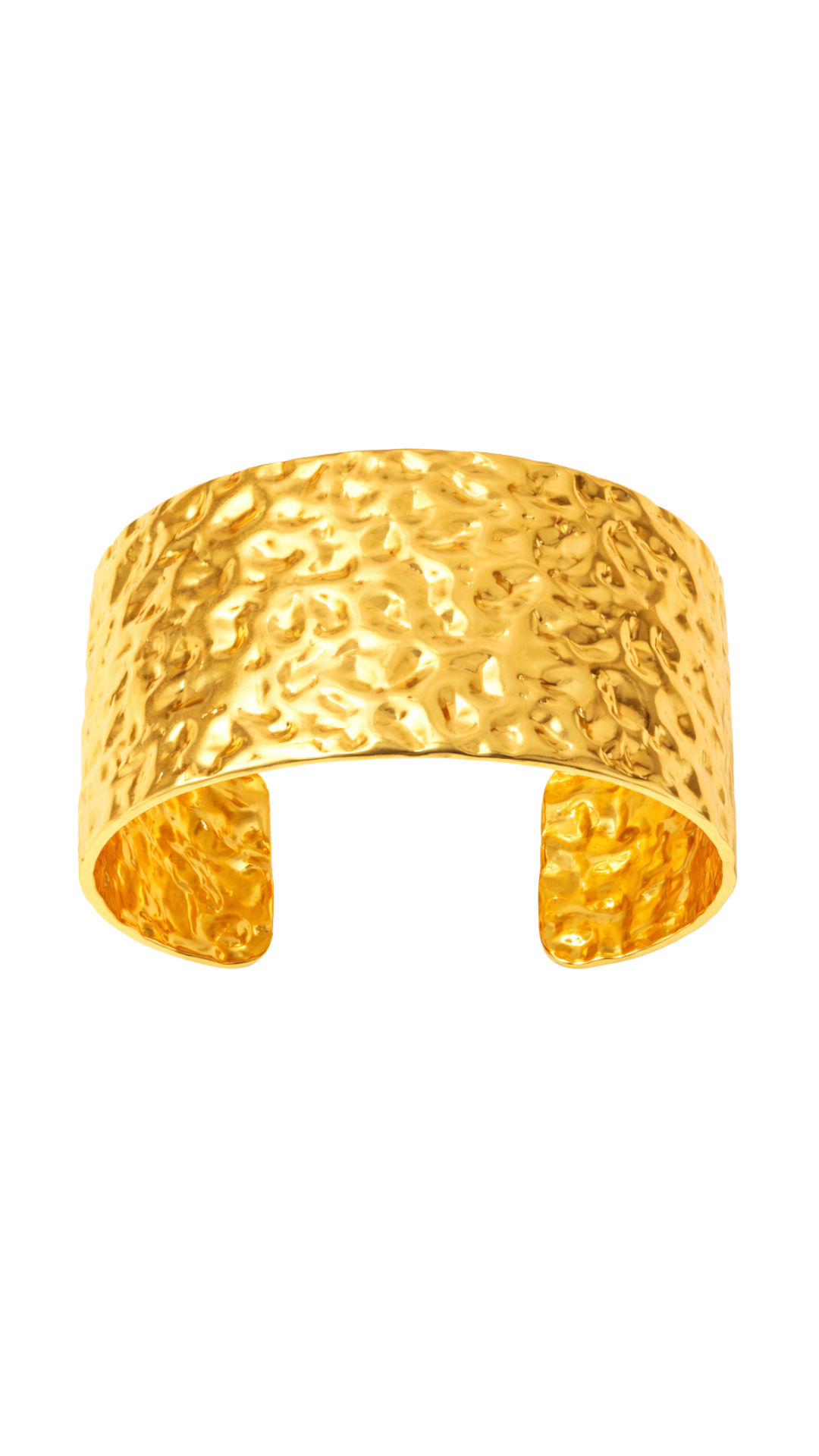Brazalete Aurea – Pulsera dorada gruesa con acabado martillado | Kprichic