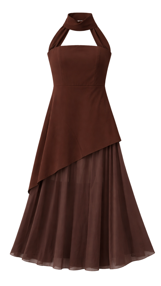 Vestido Mi Momento – Vestido largo sin tirantes elegante de malla | Kprichic