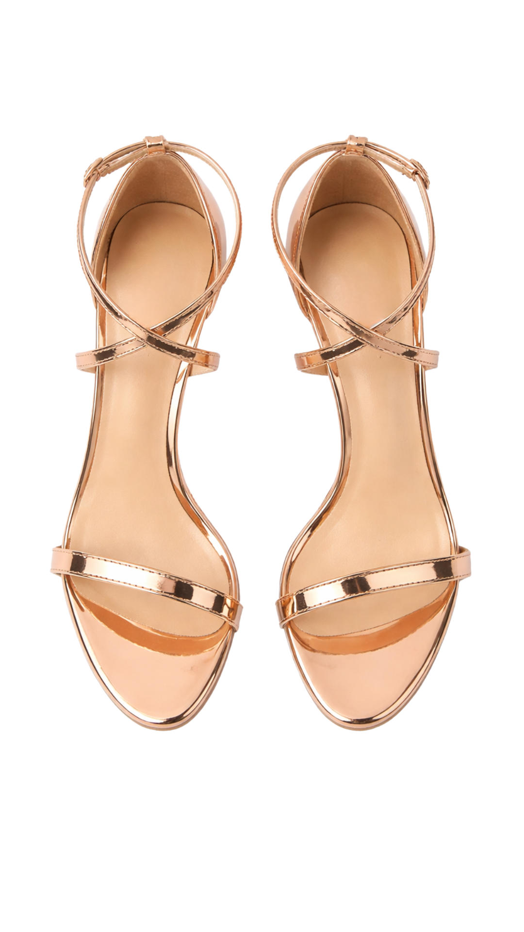 Tacones Aurelia Gold – Tacón alto con tiras cruzadas elegantes | Kprichic