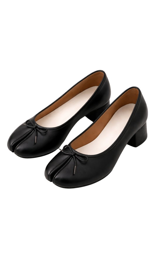 Zapatos Kyoto Bow Tabi – Tacón bajo y elegancia minimalista | Kprichic