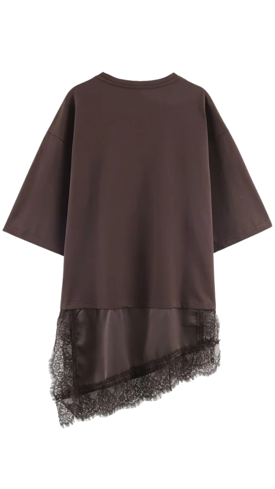 Camiseta Siena de encaje asimétrico – Ajuste slim y estilo elegante | Kprichic